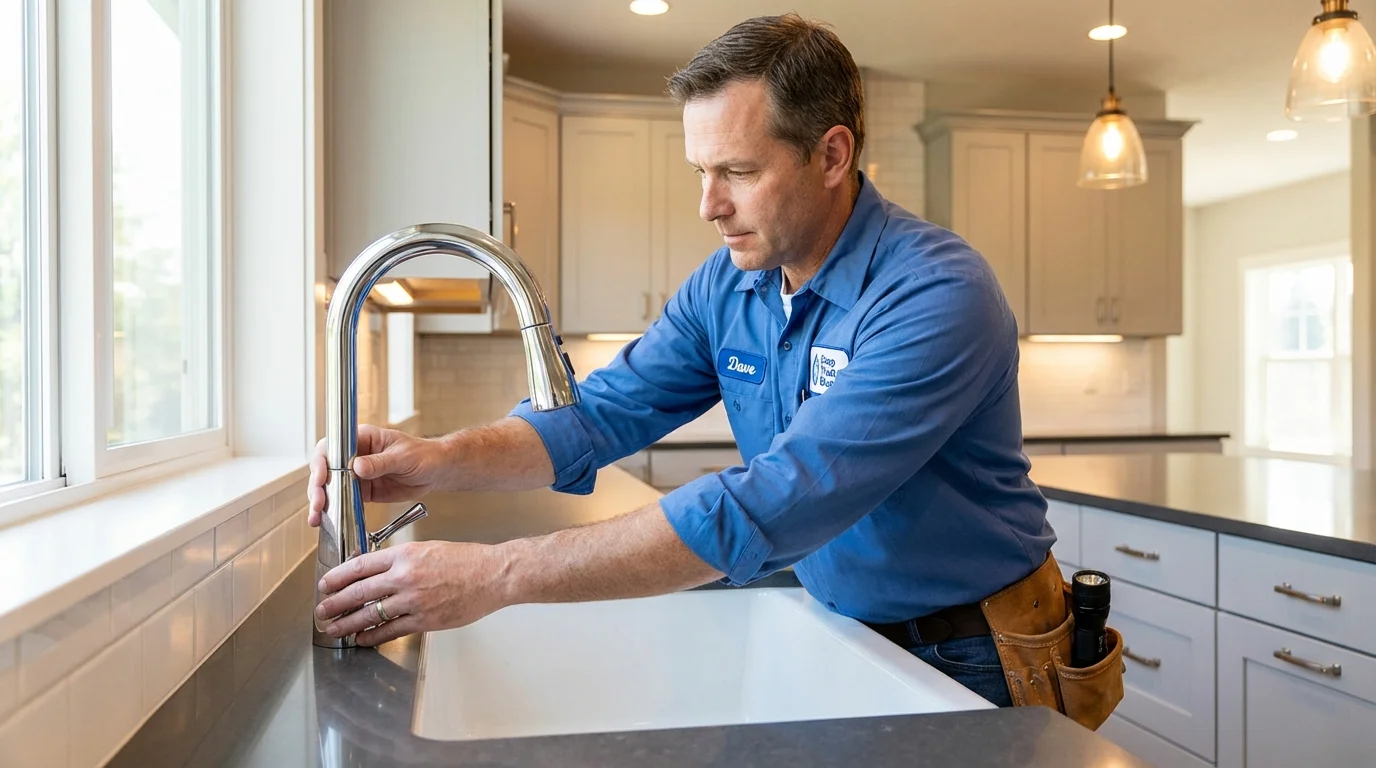 Kitchen faucet installation by Johns Plumbing LLC in Junction City
