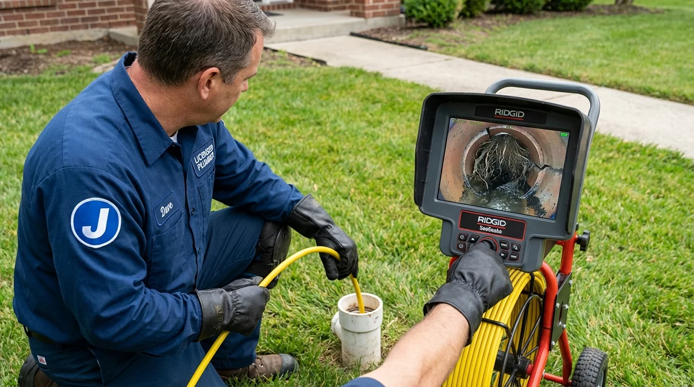 Sewer camera inspection being performed by Johns Plumbing LLC in Junction City